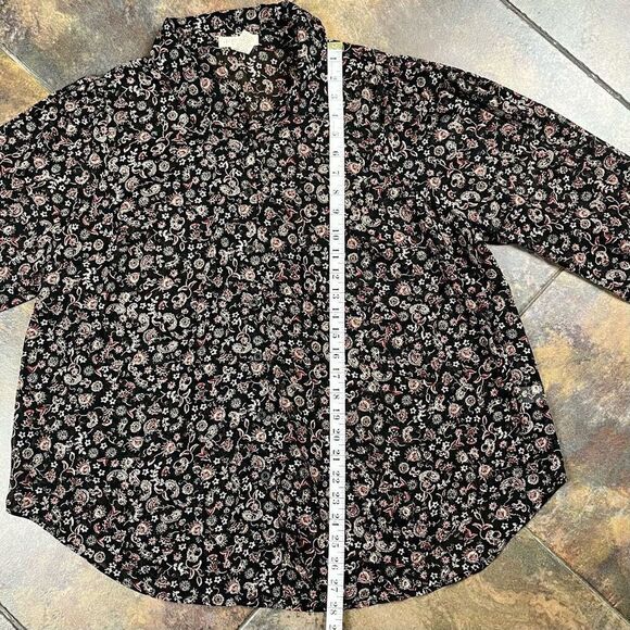 Festi Women Button Up Sheer Floral Paisley Blouse 1 14/16 - Picture 6 of 11